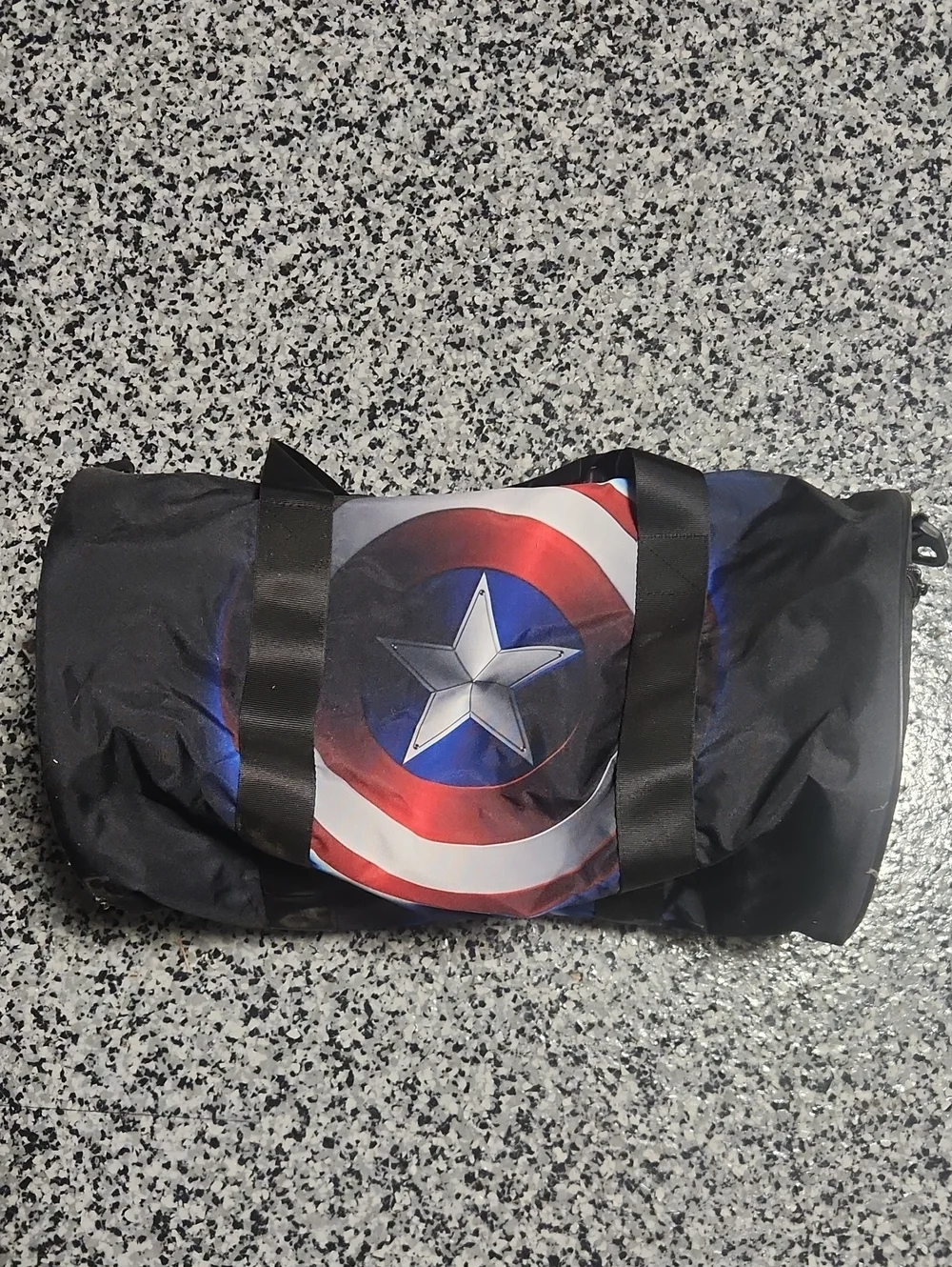 Captain America Shield Black Duffel Bag - Casual Travel Tote